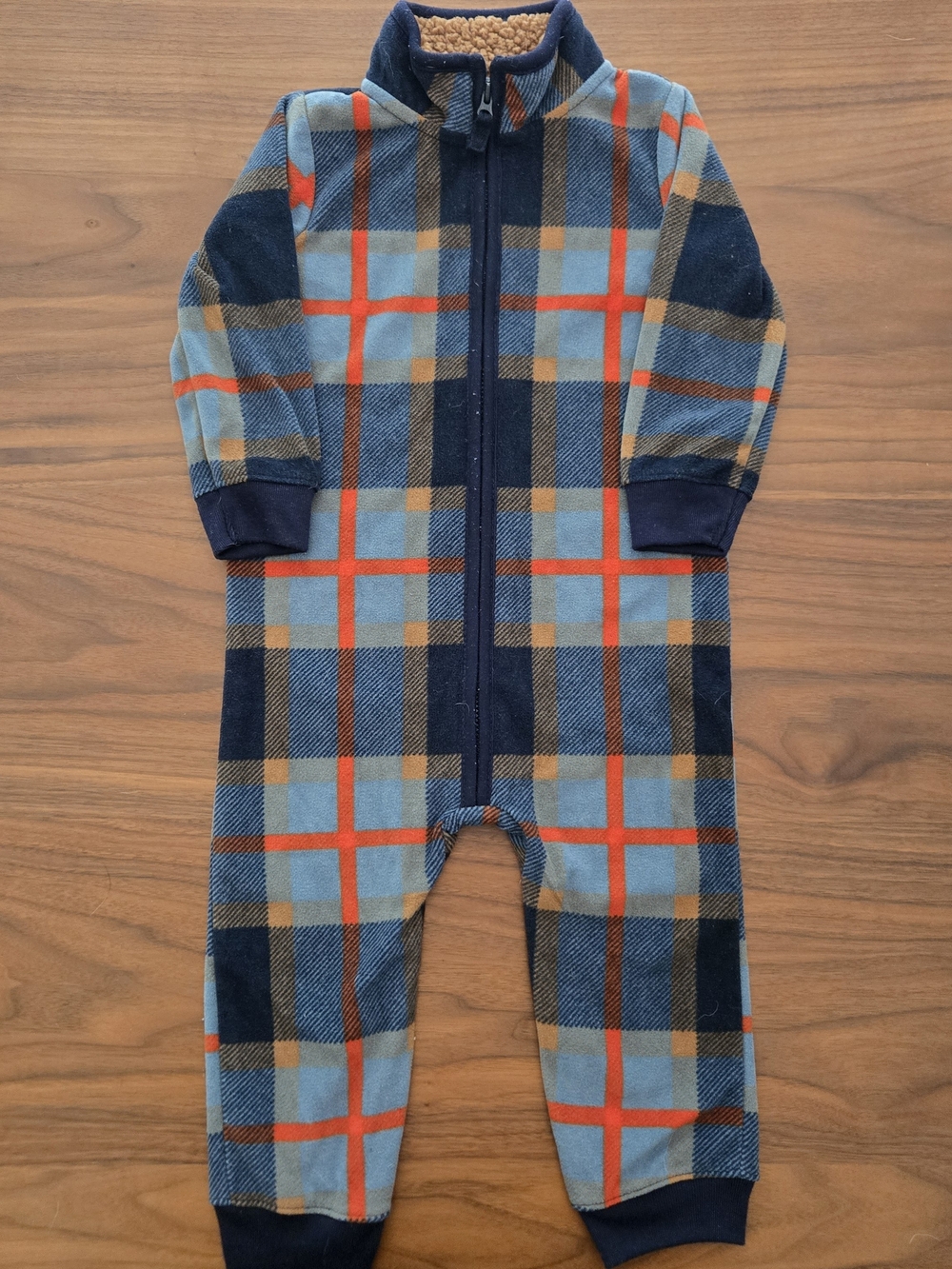 Carter's Baby Boy Plaid Fleece Jumpsuit Romper Cozy Winter 18m